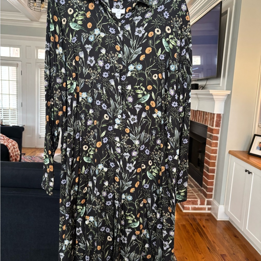 J Jill Botanical Shirt Dress
